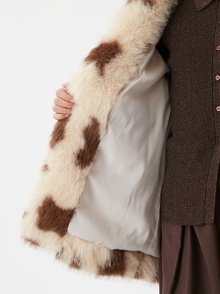 Mila Owen｜マルチマテリアルノーカラーファーコート | Rakuten