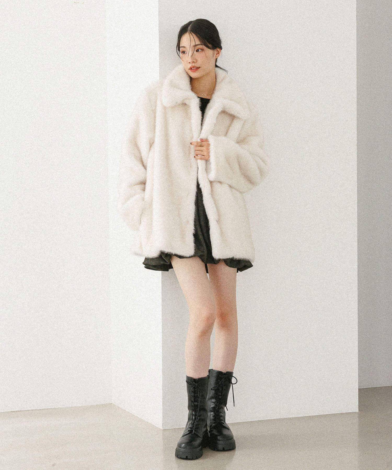 Heather｜MIXファーミドルジャケット | Rakuten Fashion(楽天