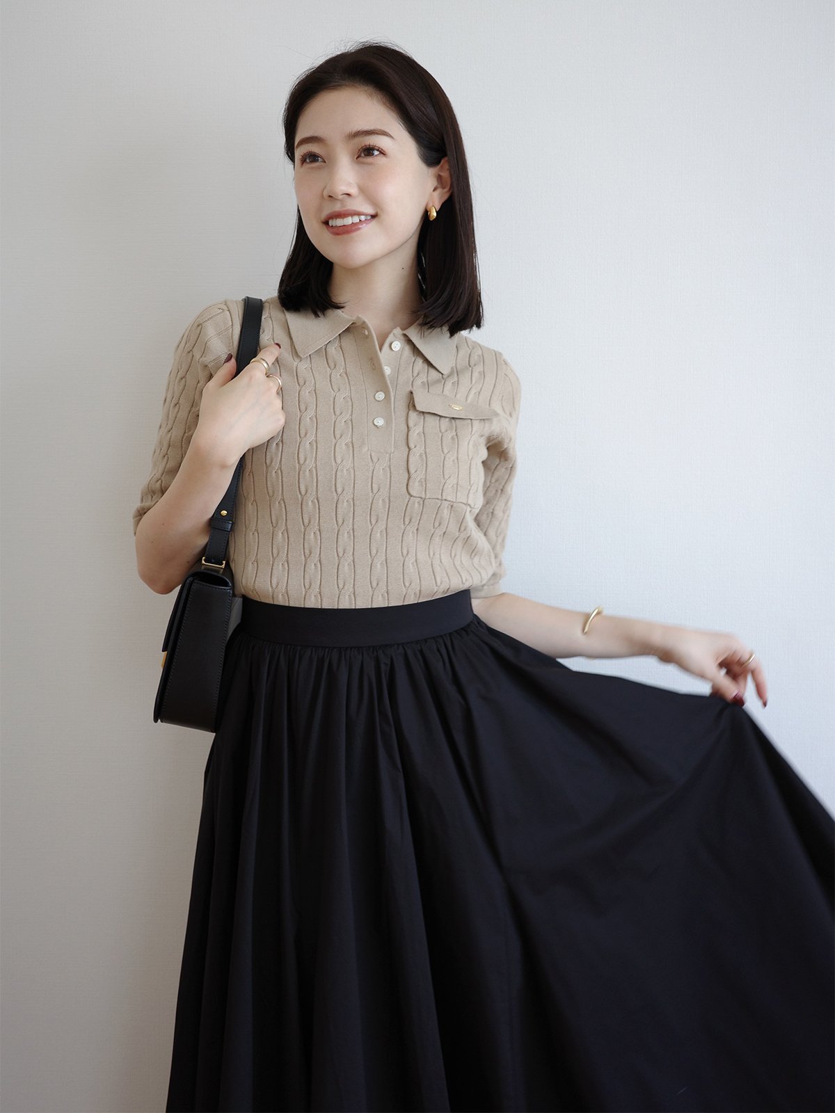 anuans｜ケーブルポロニットドッキングワンピース | Rakuten Fashion