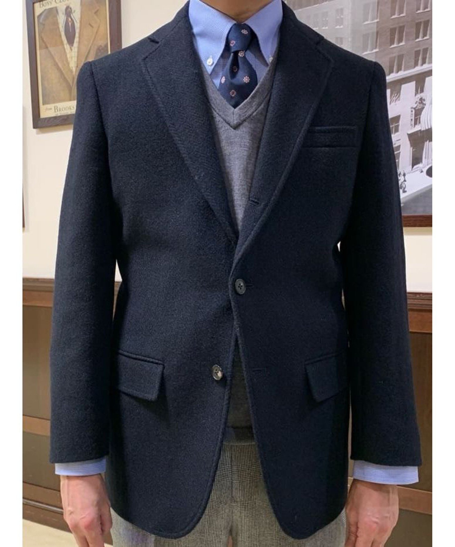 Brooks Brothers｜ハリスツイード ヘリンボーン 段返り3釦サック