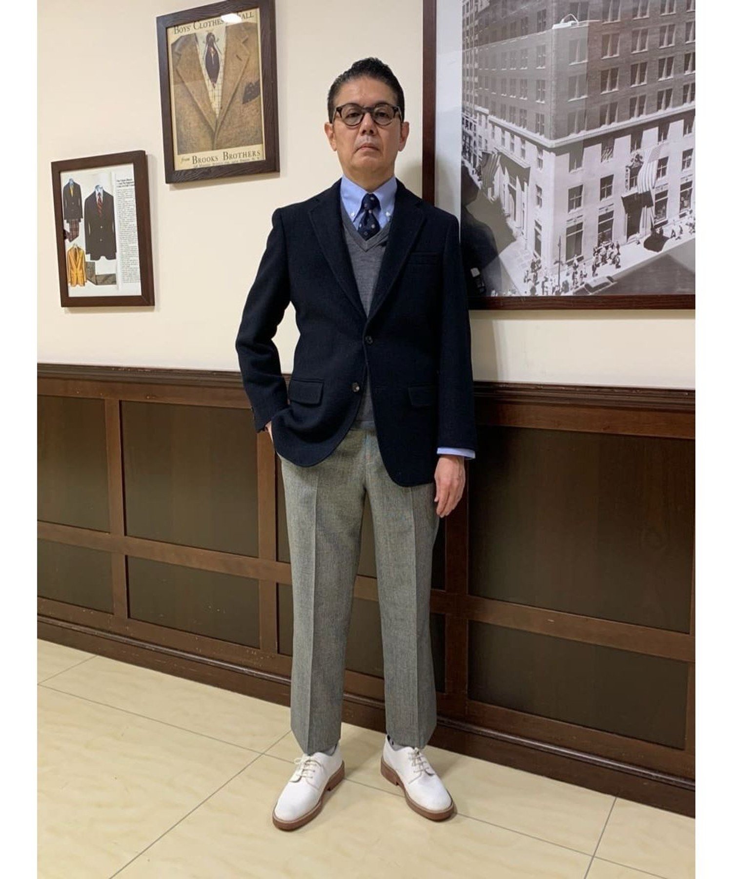 Brooks Brothers｜ハリスツイード ヘリンボーン 段返り3釦サック