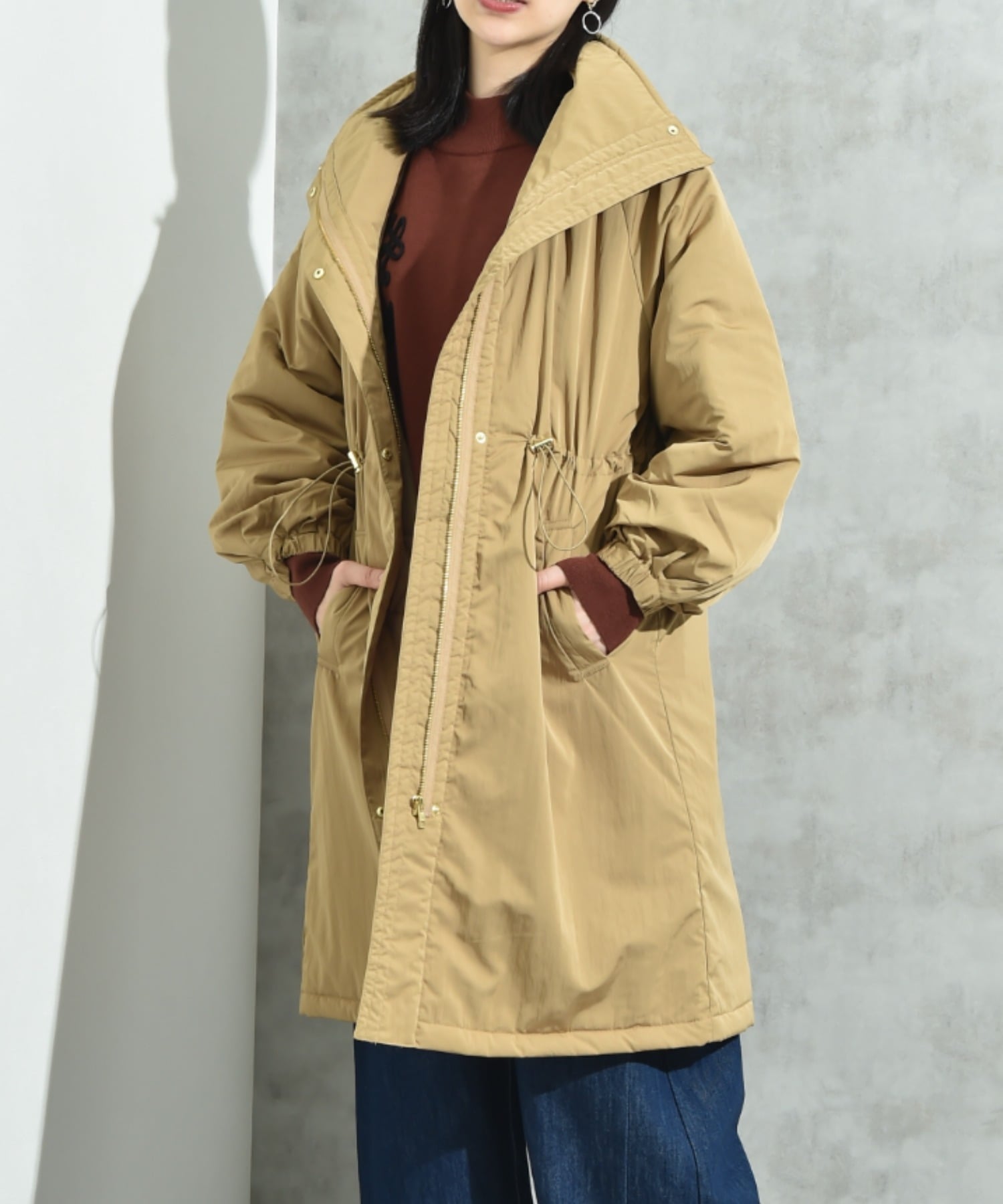 INTERPLANET｜ヴィンテージクロスZIPロングコート | Rakuten Fashion