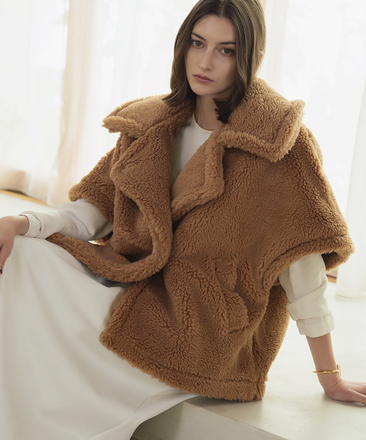 RIVER FIELD & Co.｜テディベア ボアコート ボアジャケット ミドル丈