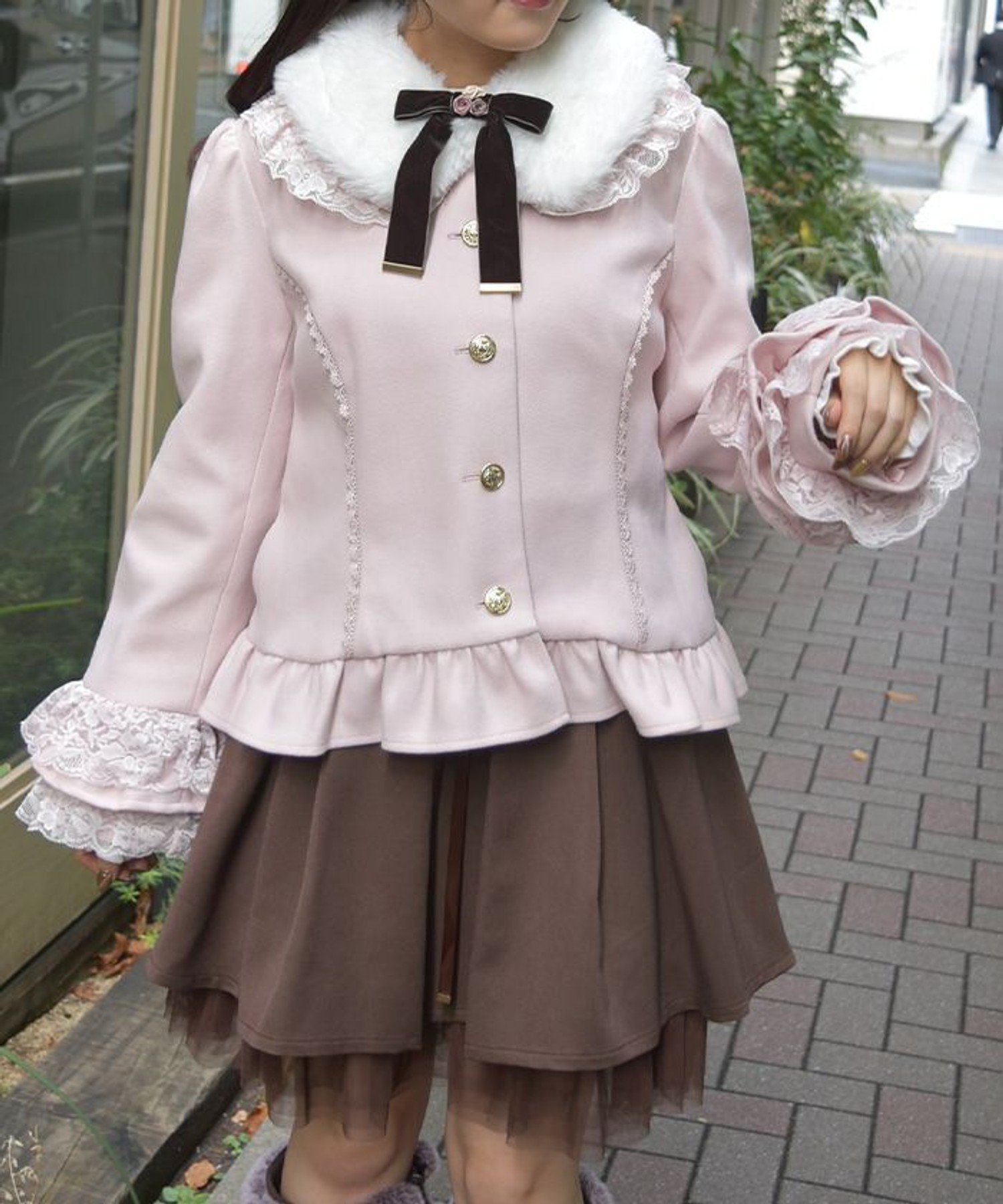 axes femme｜ローズリボン付フリルCO | Rakuten Fashion(楽天