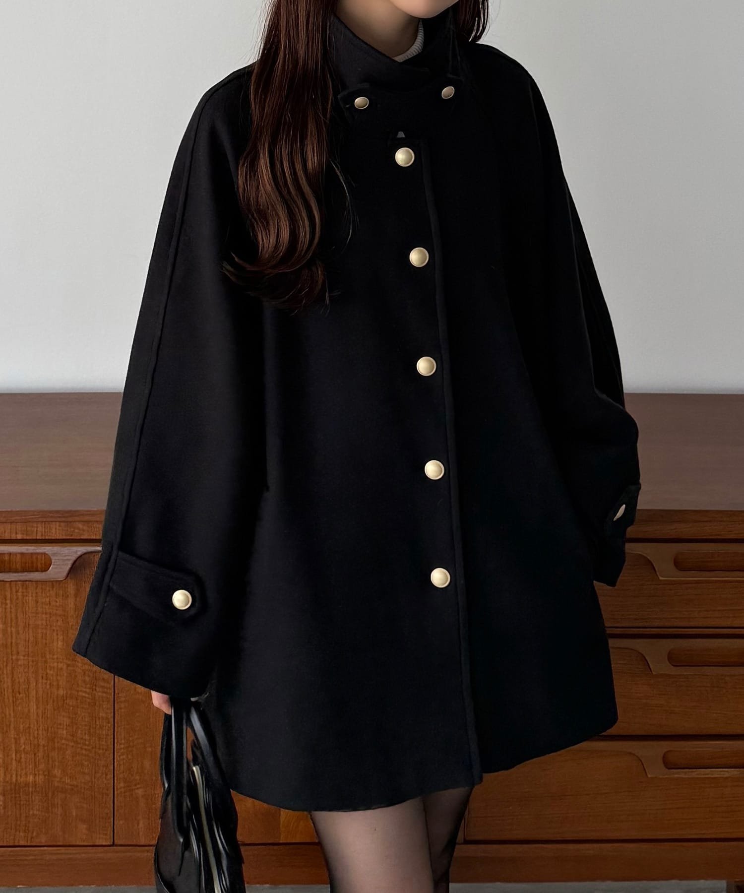 JUNOAH｜callautia ゴールドボタンミドルコート | Rakuten Fashion