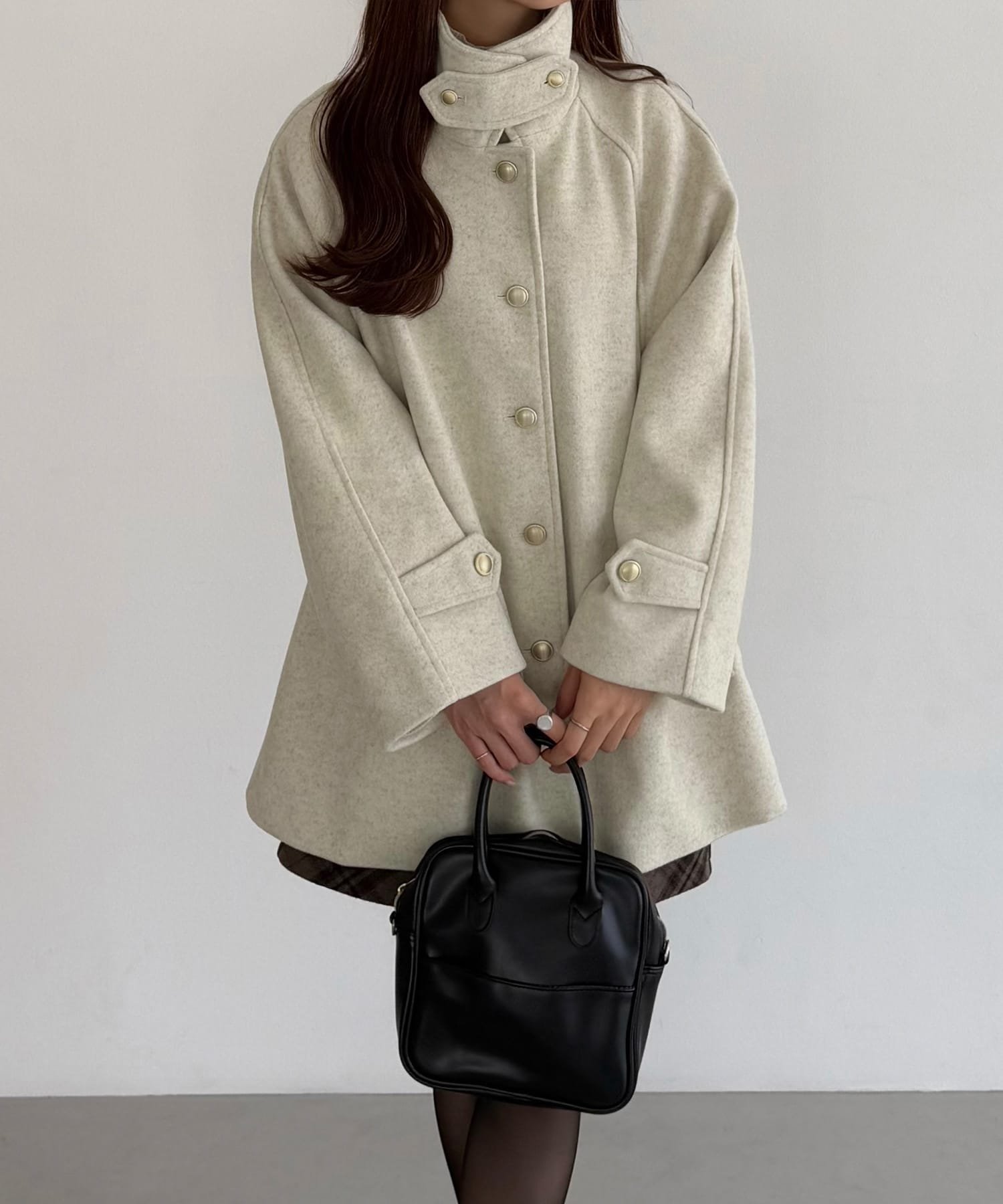 JUNOAH｜callautia ゴールドボタンミドルコート | Rakuten Fashion