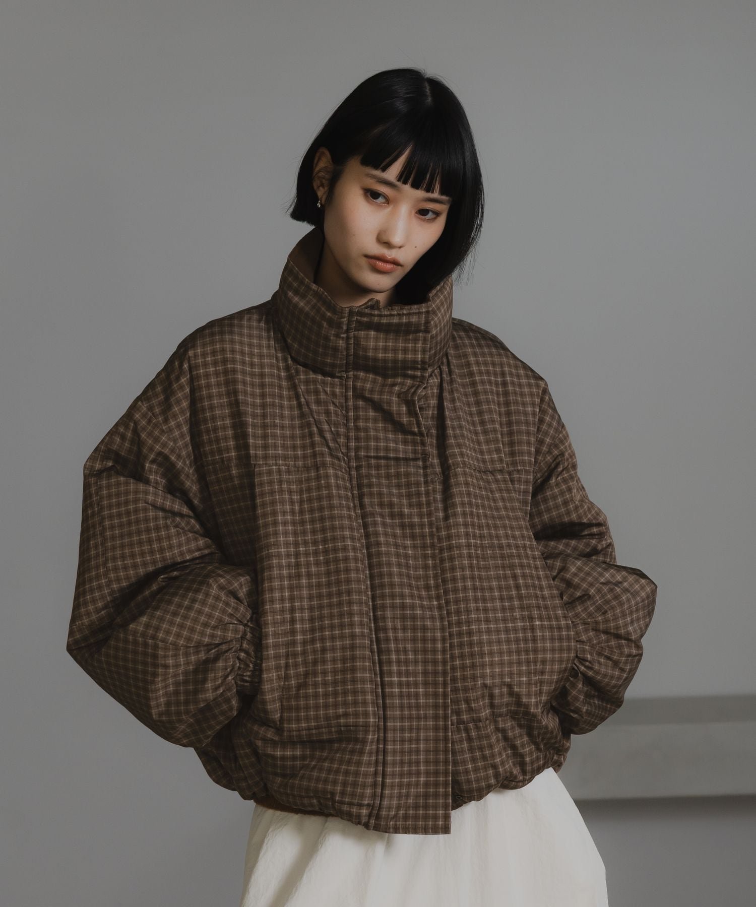 LOWRYS FARM｜チェックモンスターショートコート | Rakuten Fashion