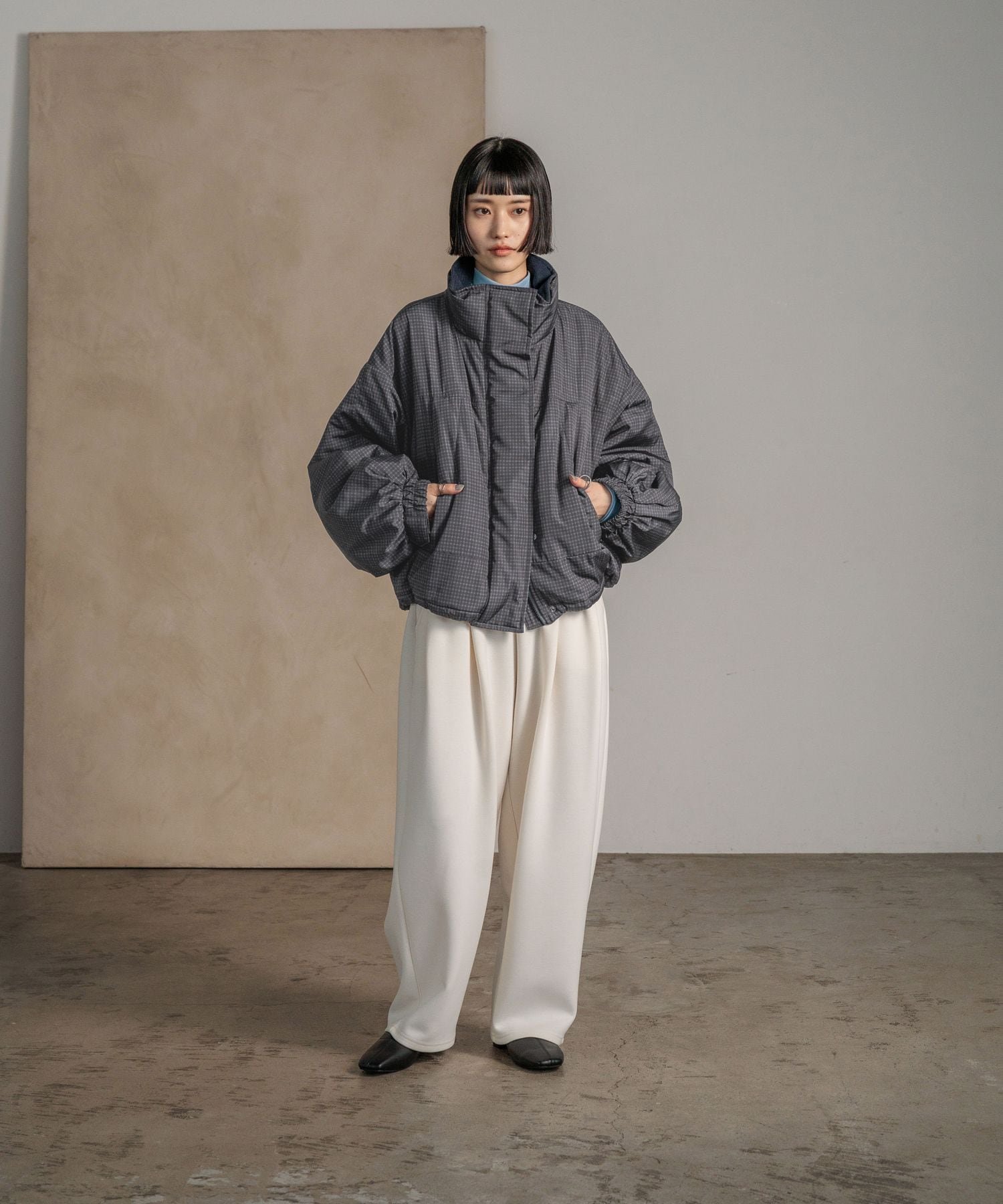 LOWRYS FARM｜チェックモンスターショートコート | Rakuten Fashion