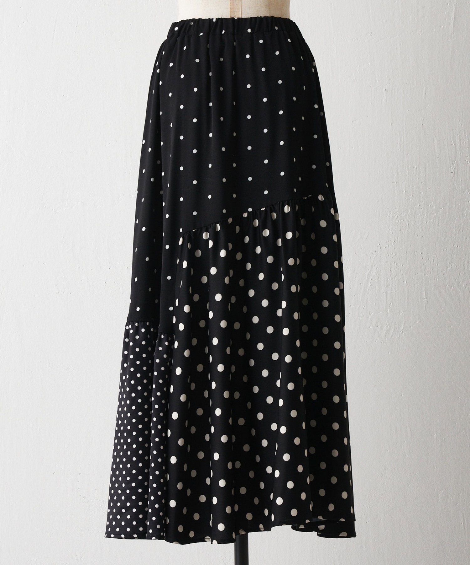 BEARDSLEY｜ドットパッチワークロングスカート | Rakuten Fashion(楽天