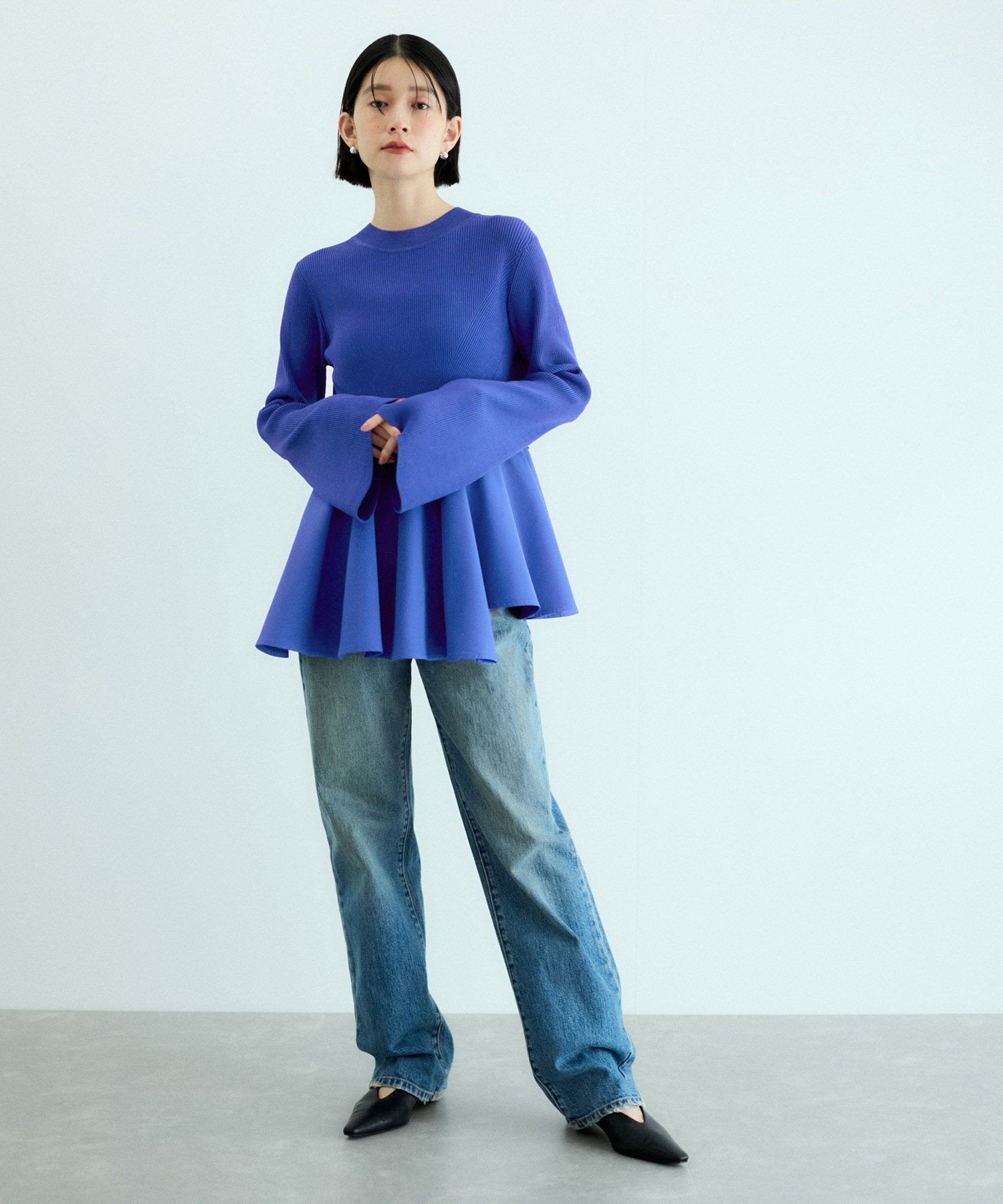 ADAM ET ROPE'｜【サステナブル】・【オケージョン】ペプラムコンビ