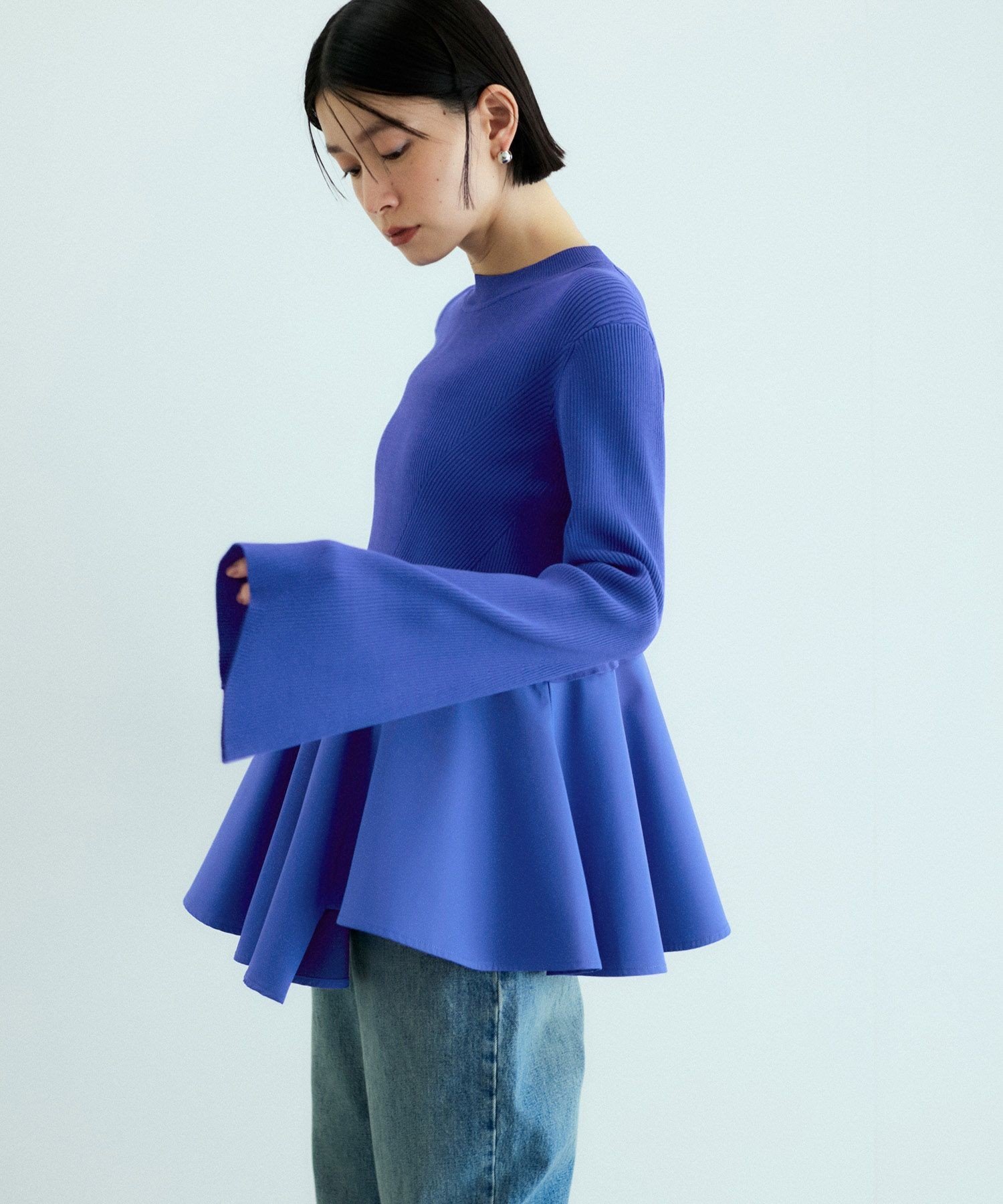 ADAM ET ROPE'｜【サステナブル】・【オケージョン】ペプラムコンビ