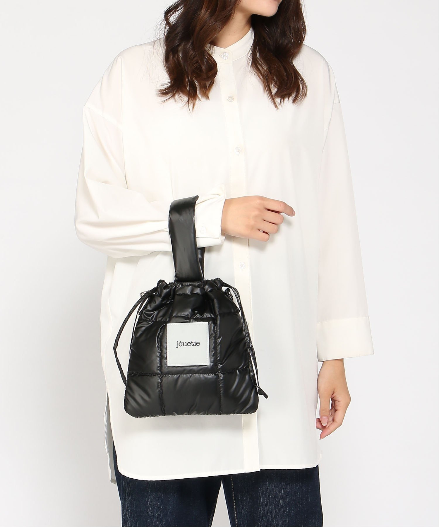 style code｜jouetie/(W)メタリックナイロンキルティング 巾着