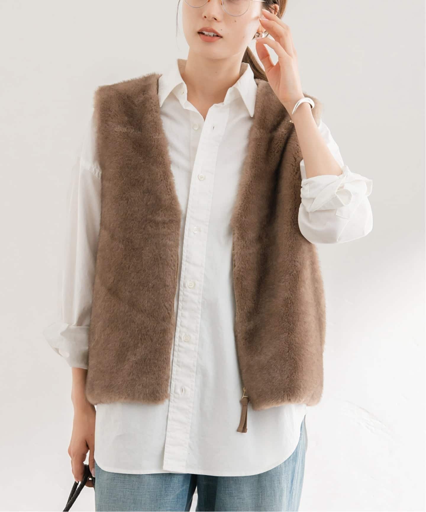 FRAMeWORK｜フェイクファーライナーベスト | Rakuten Fashion(楽天