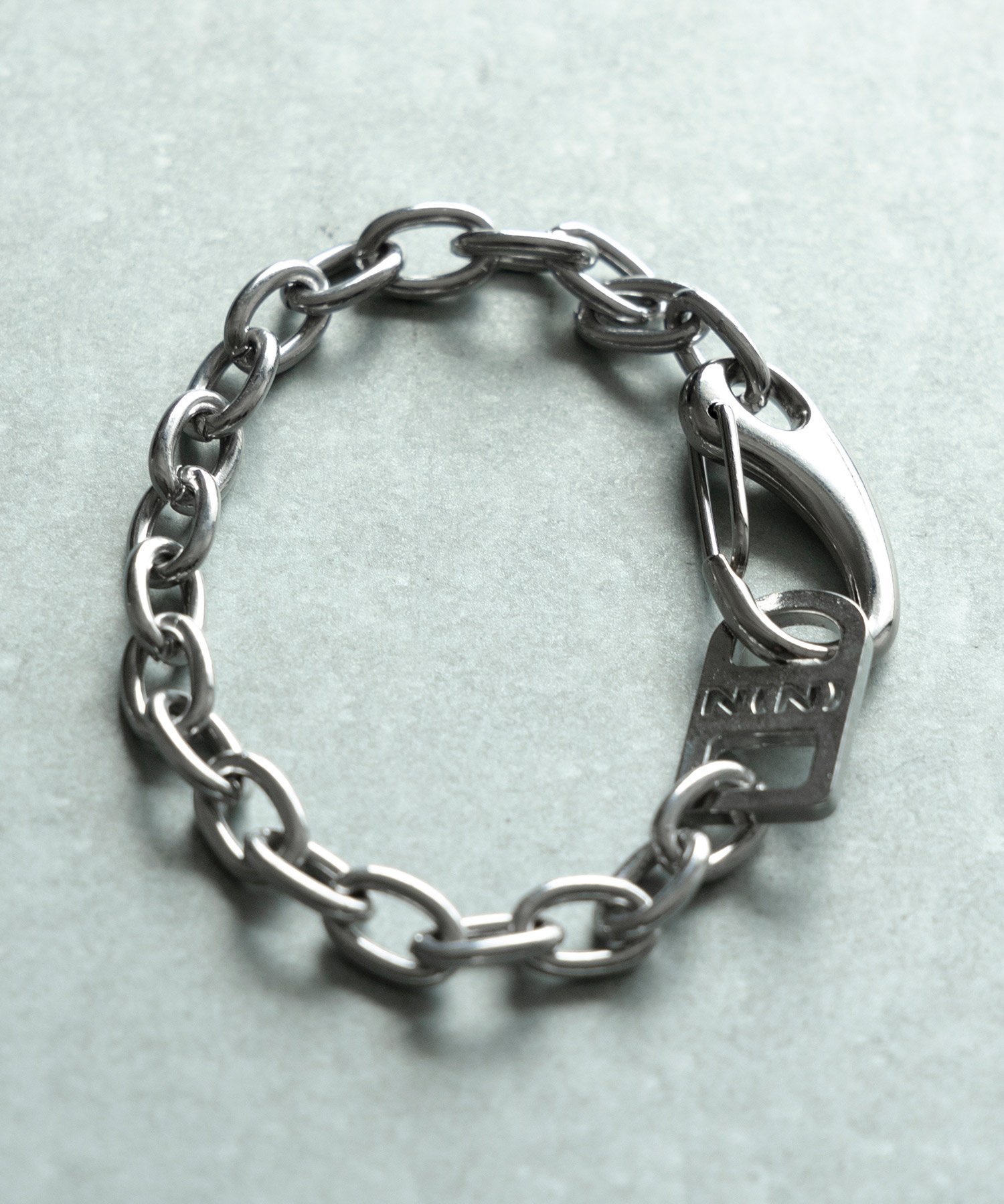 NUMBER (N)INE｜ロゴプレート ホールモチーフ チェーンブレスレット