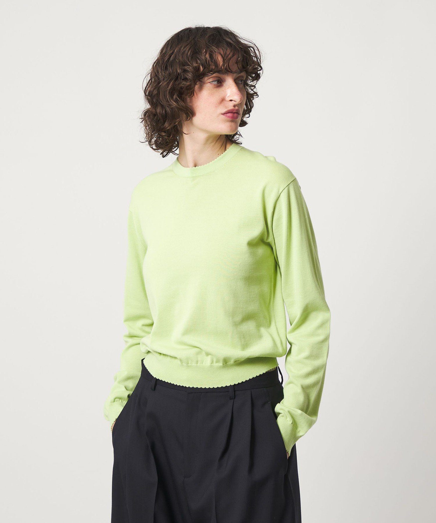 今期2026年春夏＜6(ROKU)＞ コットン ピコット クルーネック ニット BEAUTY&YOUTH UNITED ARROWS｜<6(ROKU)> コットン ピコット クルー