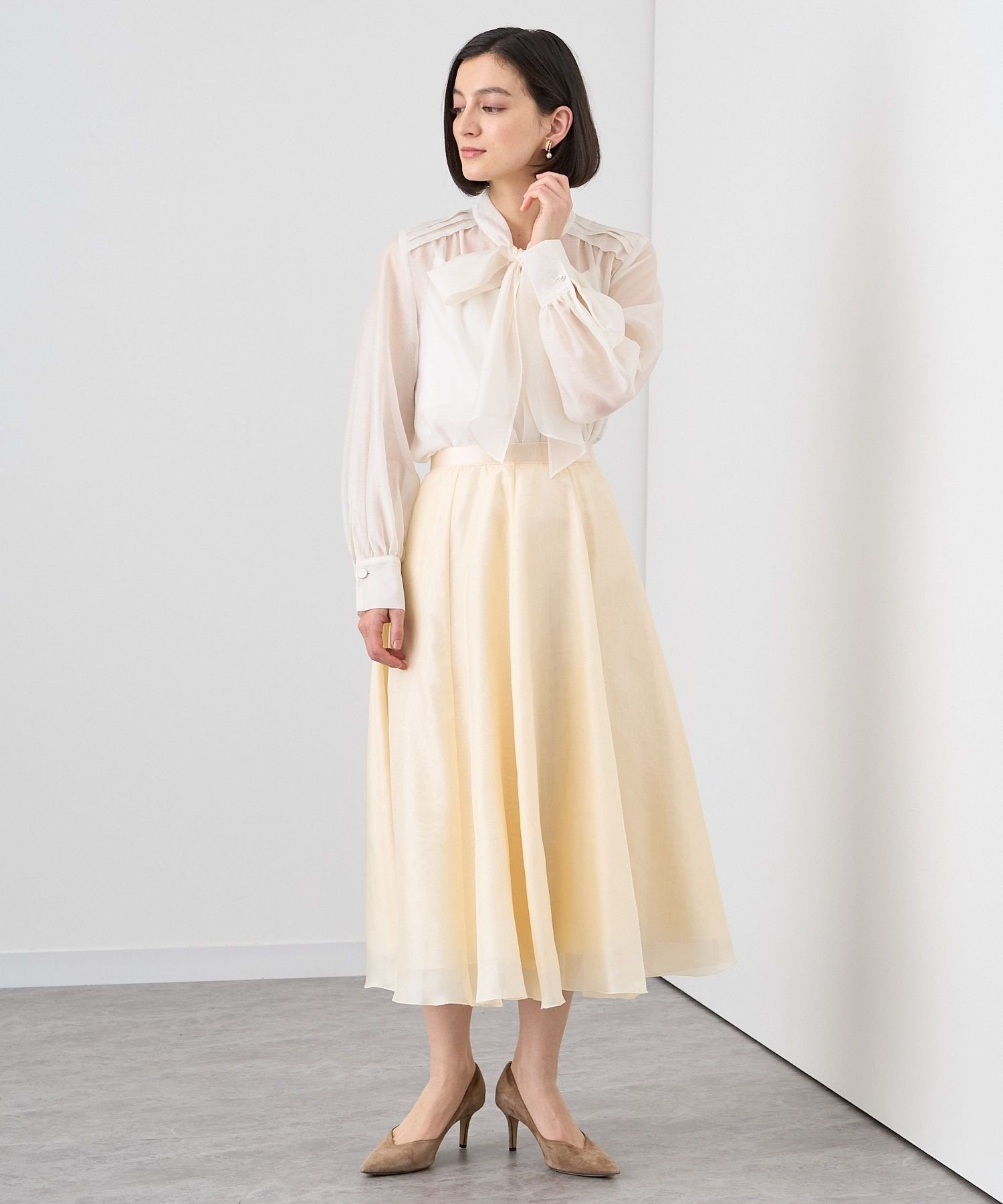 ANAYI｜【Eternal Line 2024】ブライトメッシュフレア スカート