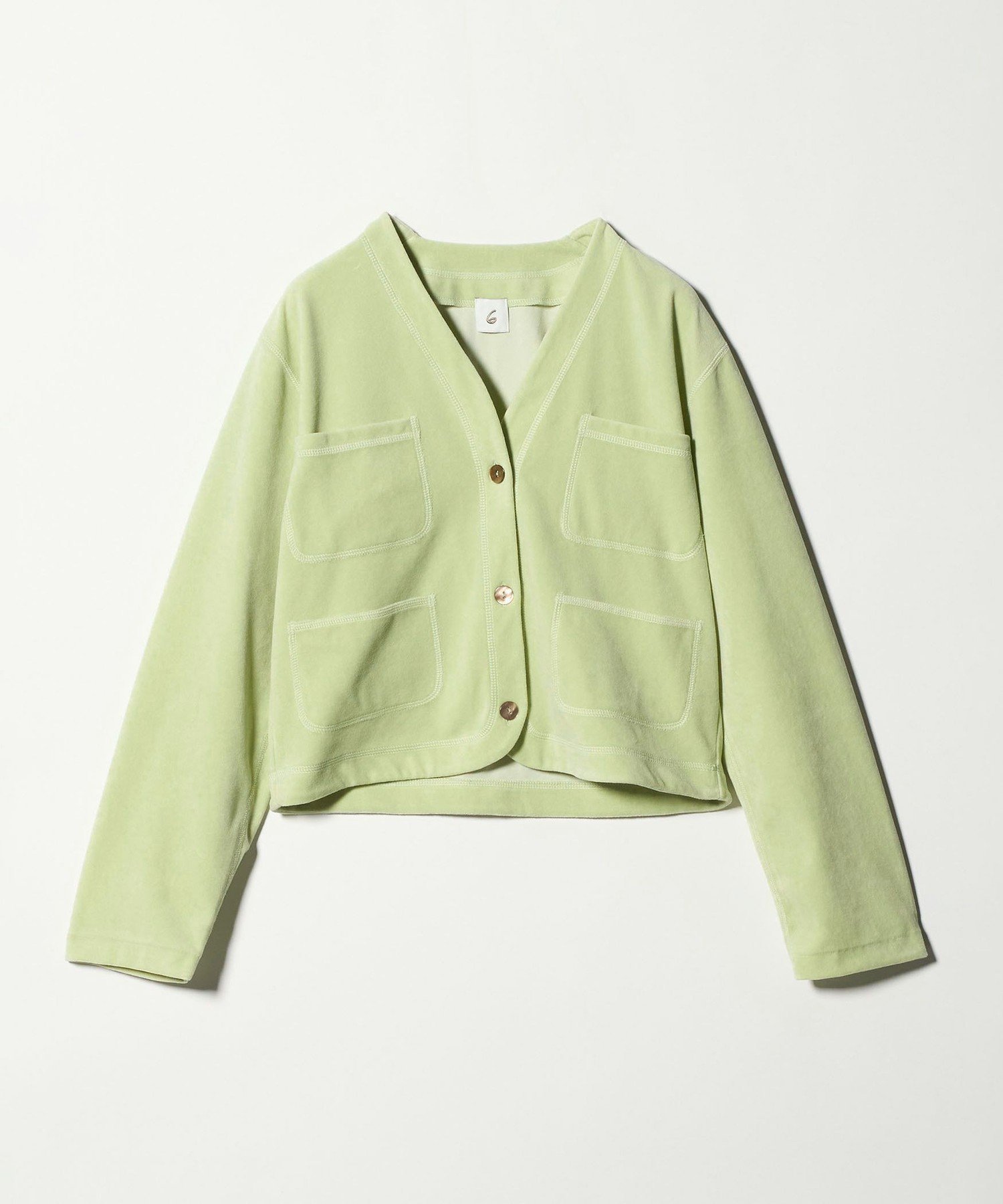 今期2026春夏<6（ROKU）＞ベロア カラーカーディガン 6(ROKU)＞ベロア カラー カーディガン