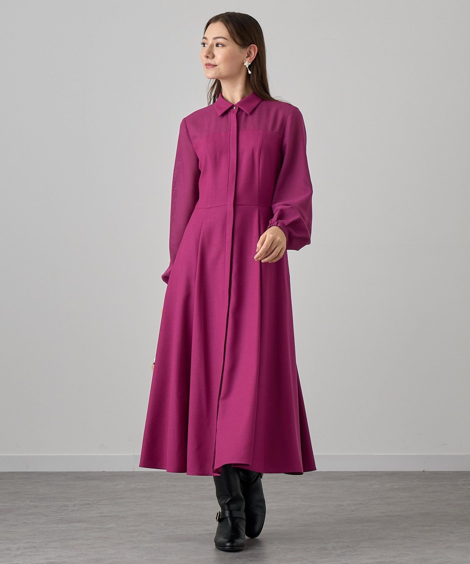 ANAYI｜シアーコンビフレア ワンピース | Rakuten Fashion(楽天