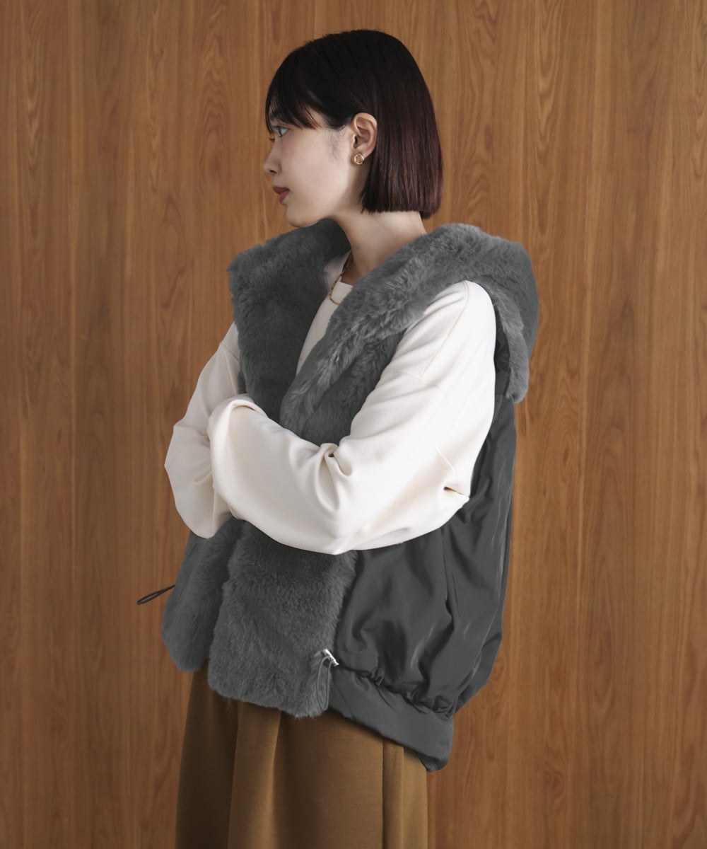 Bab / Bou Jeloud｜異素材MIXダウンファーベスト | Rakuten Fashion