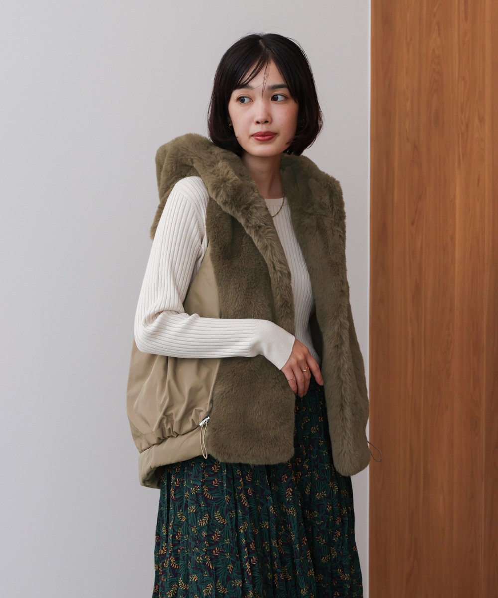 Bab / Bou Jeloud｜異素材MIXダウンファーベスト | Rakuten Fashion