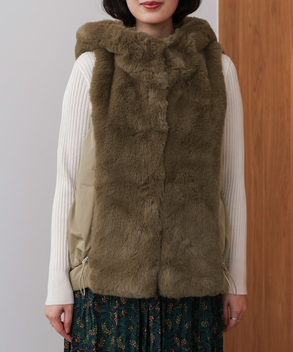 Bab / Bou Jeloud｜異素材MIXダウンファーベスト | Rakuten Fashion