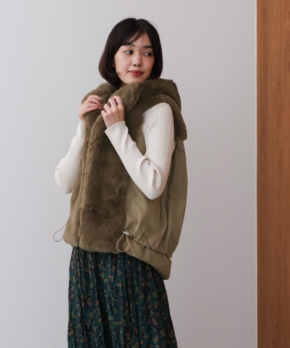 Bab / Bou Jeloud｜異素材MIXダウンファーベスト | Rakuten Fashion