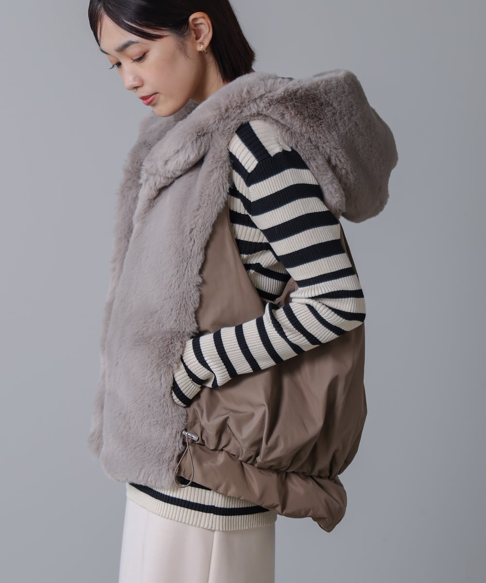 Bab / Bou Jeloud｜異素材MIXダウンファーベスト | Rakuten Fashion