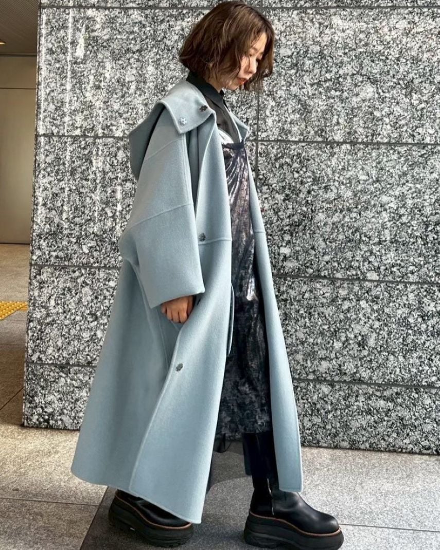 LE CIEL BLEU｜フードダブルフェイスコート / Hooded Double-Face Coat