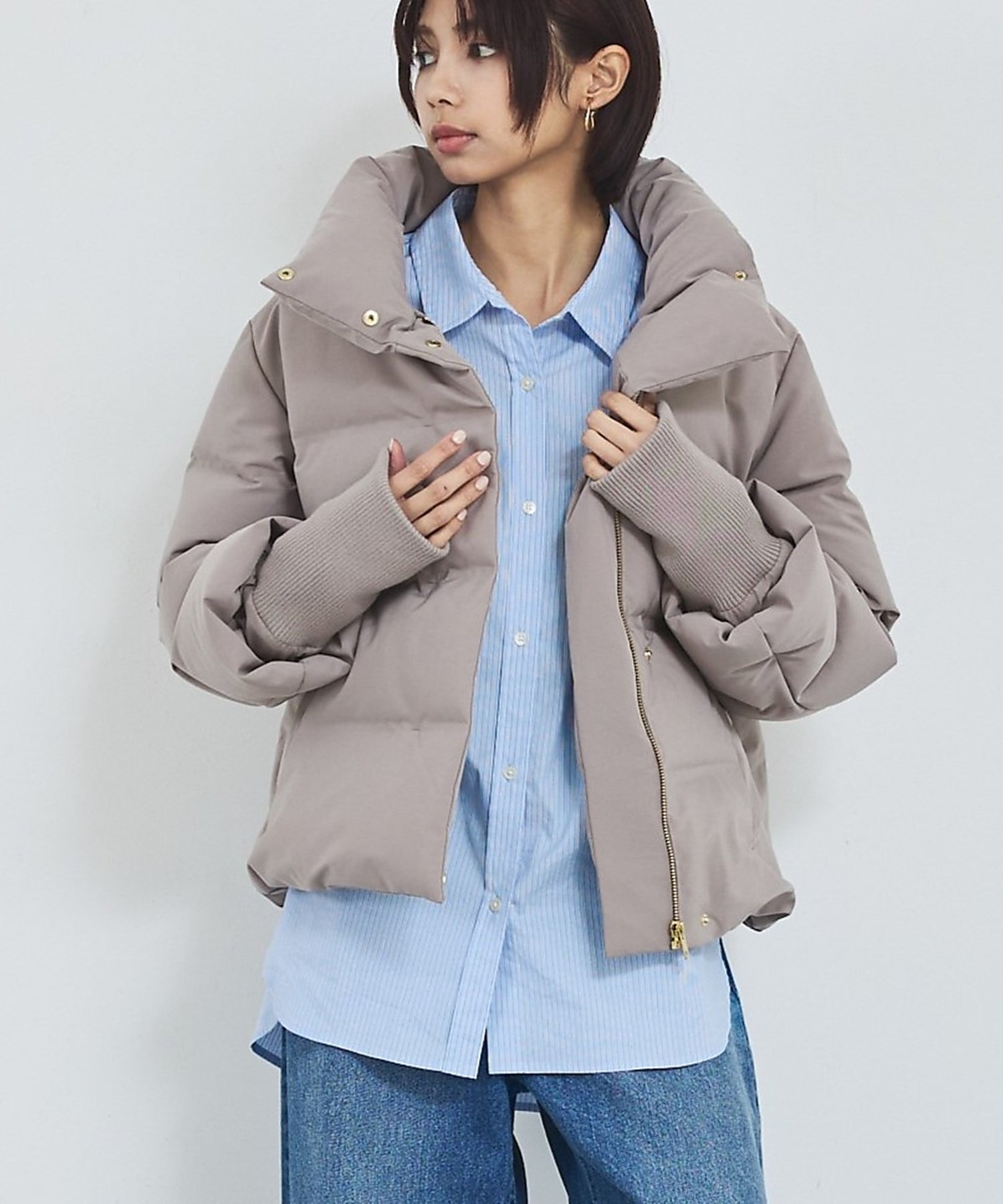 abahouse mavie｜【WEB Domani掲載】袖リブシームレススタンドダウン