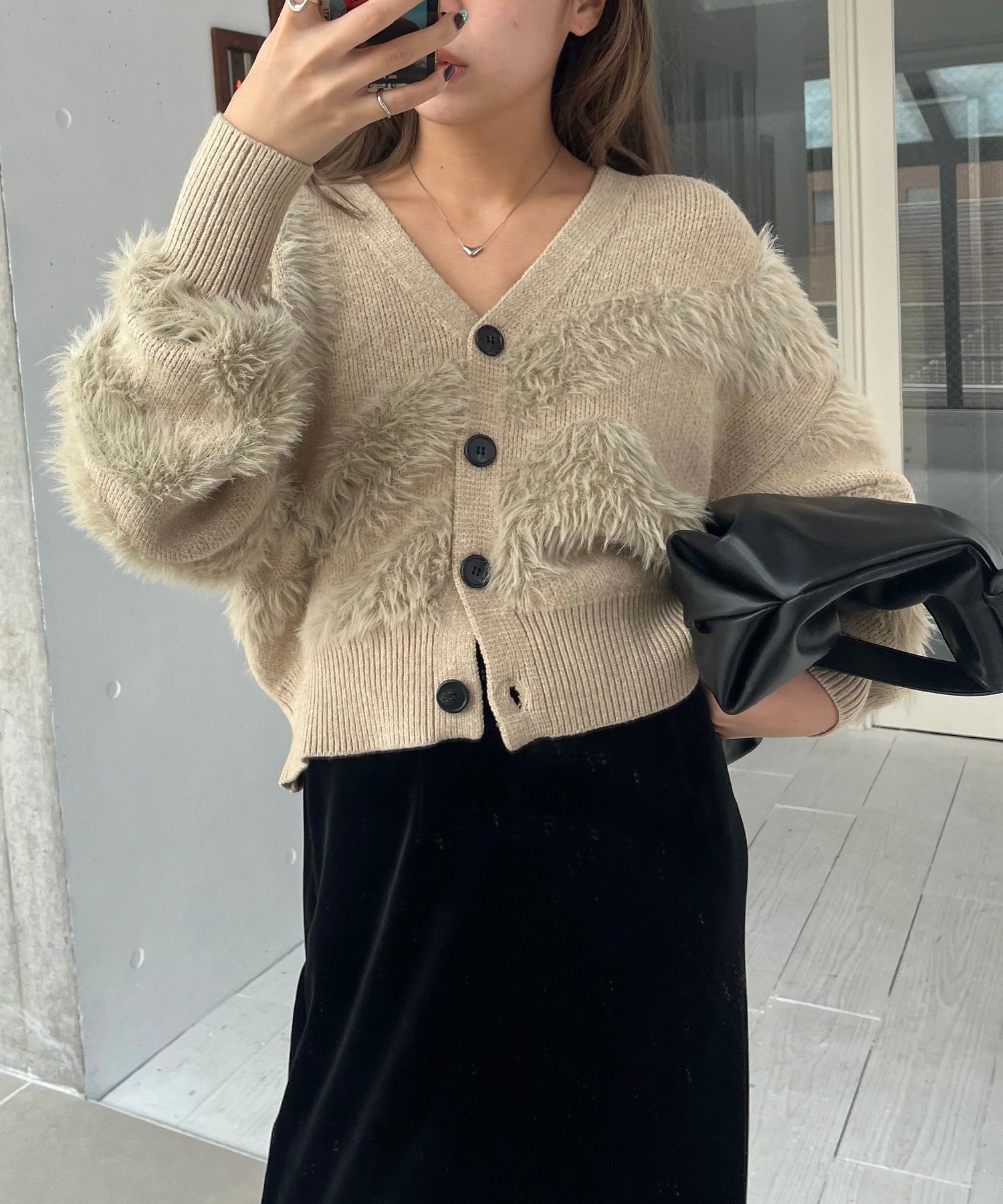 CAPRICIEUX LE'MAGE｜WAVEフェザーカーディガン | Rakuten Fashion