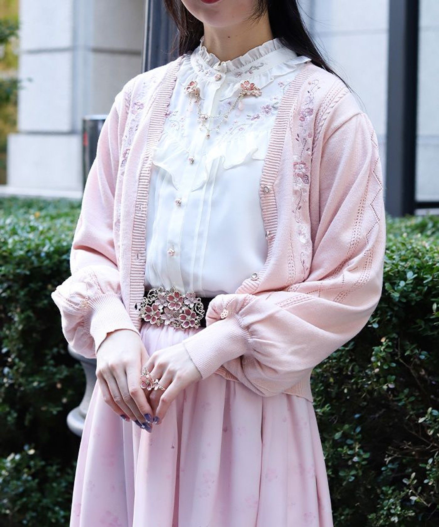 axes femme｜桜刺繍ニットカーディガン | Rakuten Fashion(楽天