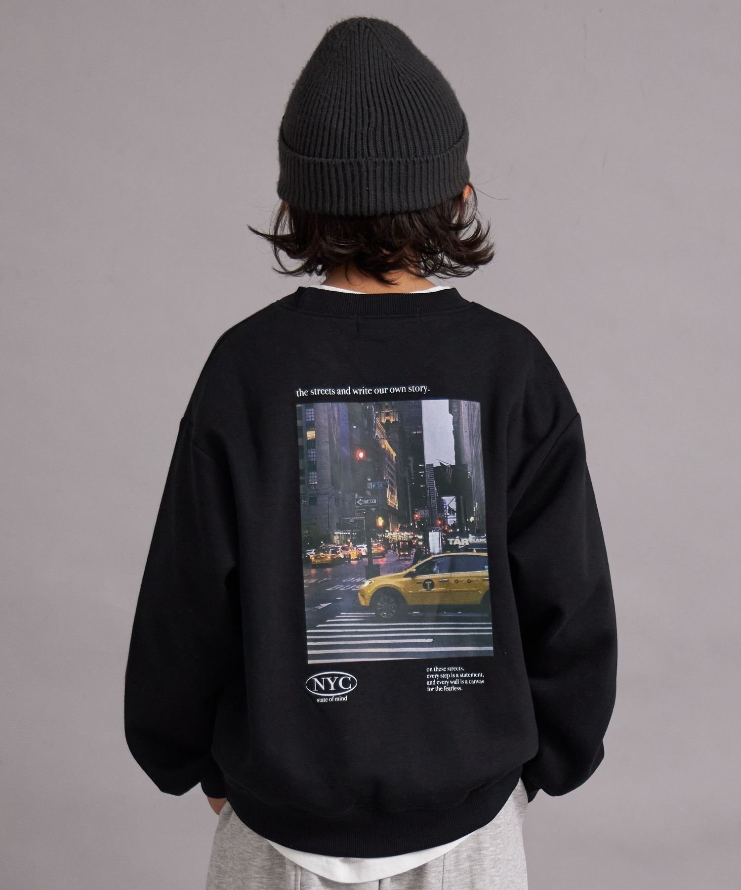 pairmanon｜裏起毛 フォトプリント スウェット トレーナー【PAIRMANON