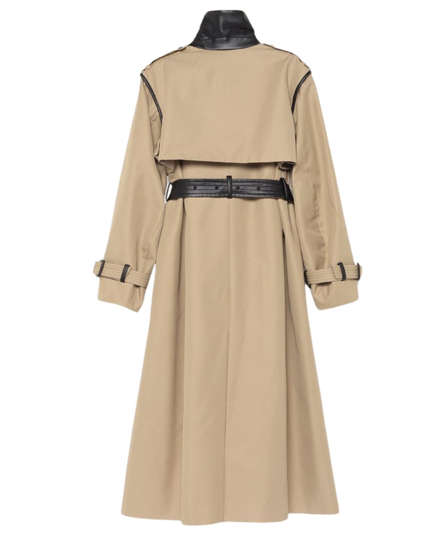 anuans｜ヴィーガンレザートリム2WAYトレンチコート | Rakuten Fashion