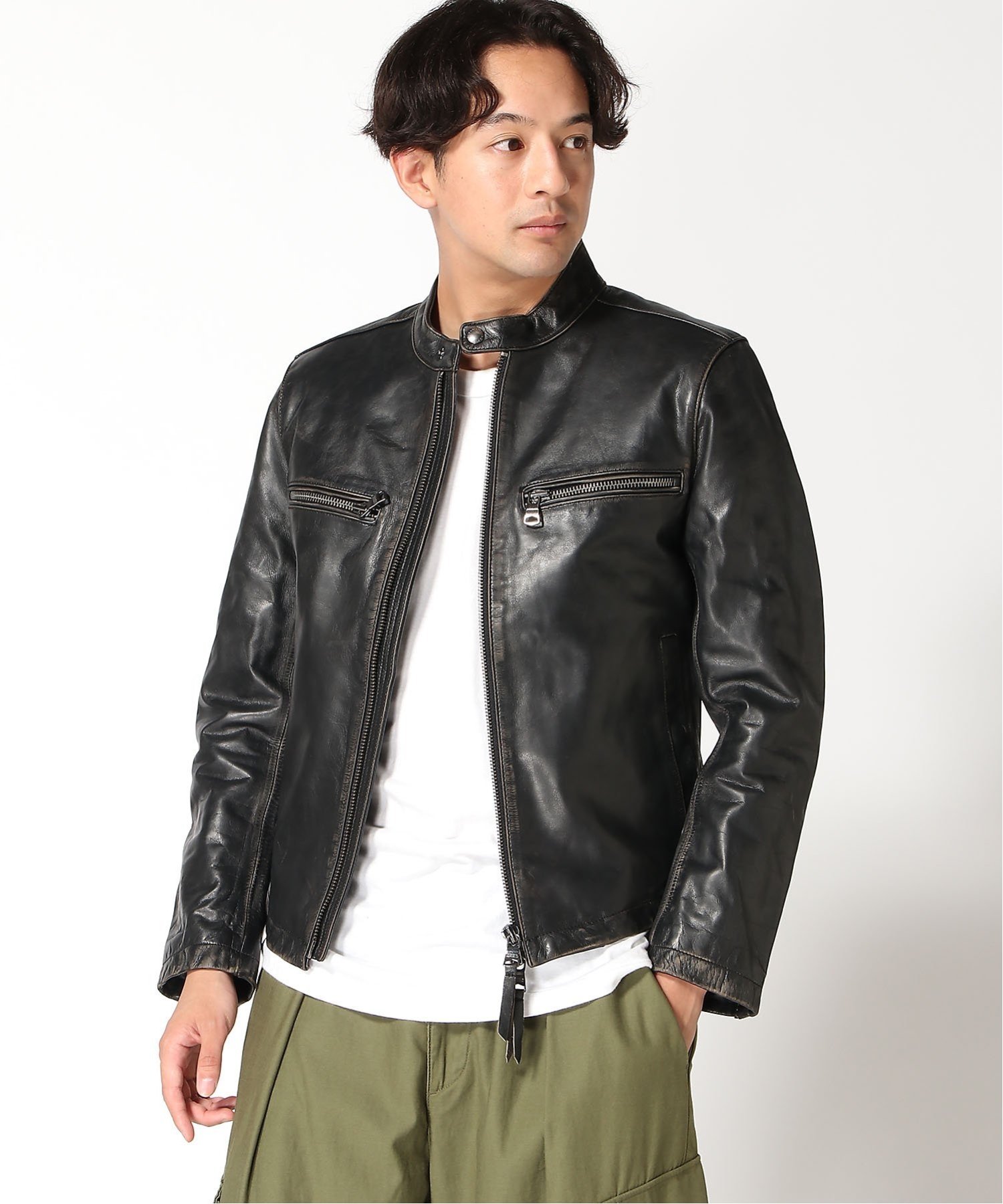 BANANA REPUBLIC｜(M)レザー バイカージャケット | Rakuten Fashion