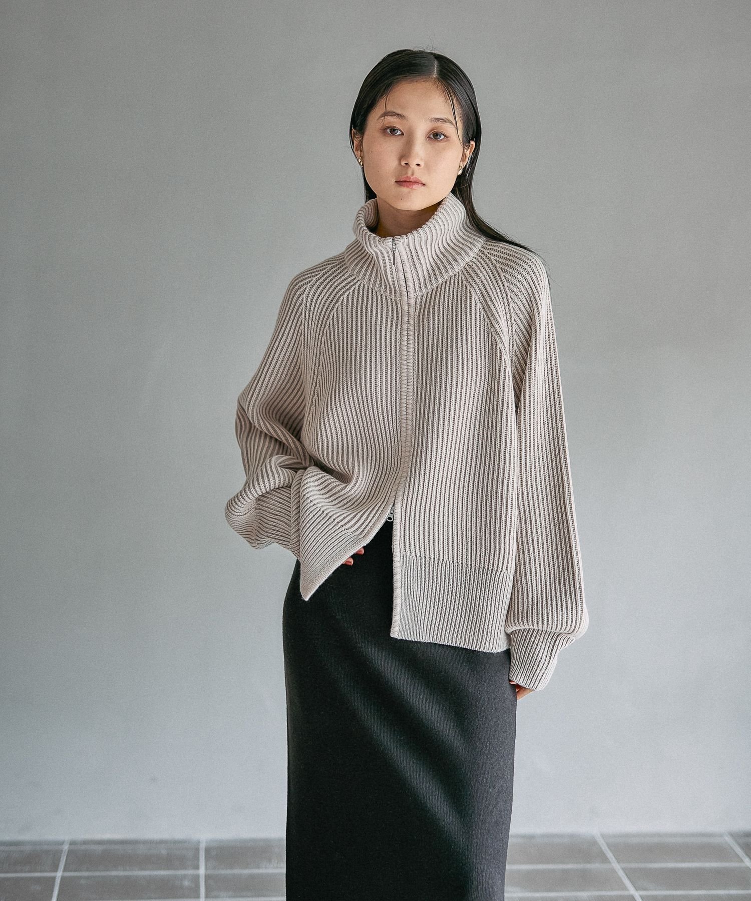 LEPSIM｜7ゲージ配色リブZIPカーディガン2 | Rakuten Fashion(楽天