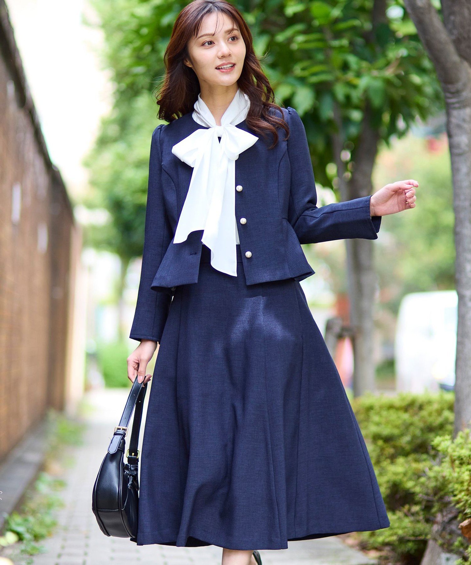 Feroux｜パール釦ペプラムジャケット×スカート セットアップ | Rakuten