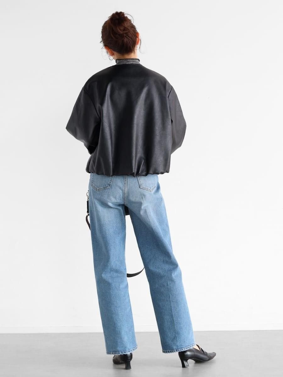 Vin｜バルーンヘムフェイクレザージャケット | Rakuten Fashion(楽天