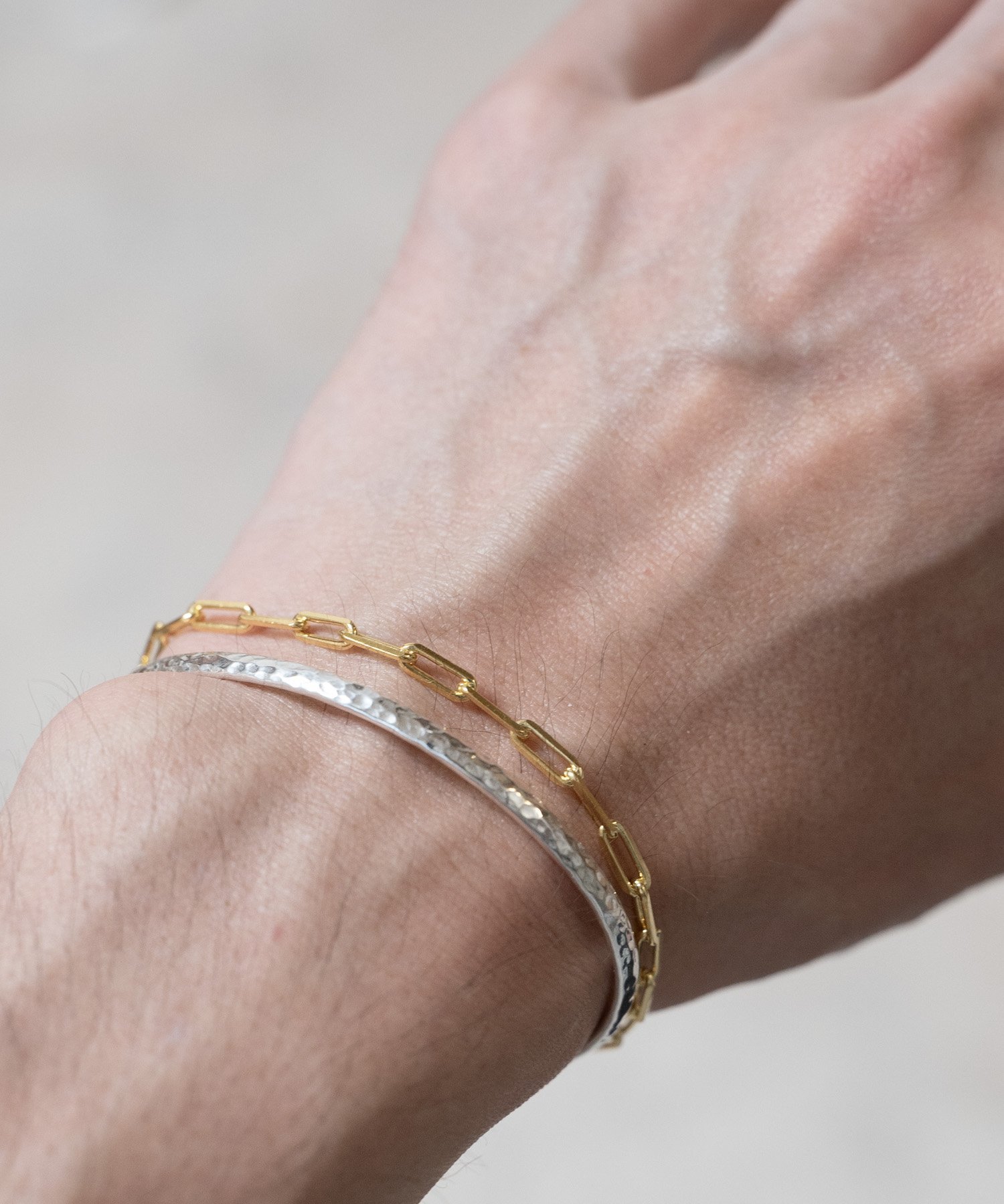 composite｜HAMMERED FINE BANGLE SV ハンマード細バングル シルバー