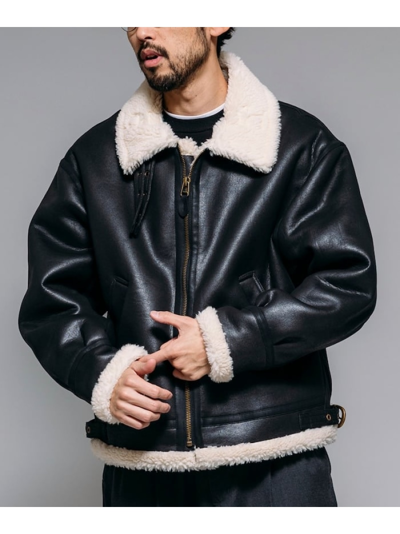 楽天市場】フェイクムートン b－3 ジャケット メンズの通販