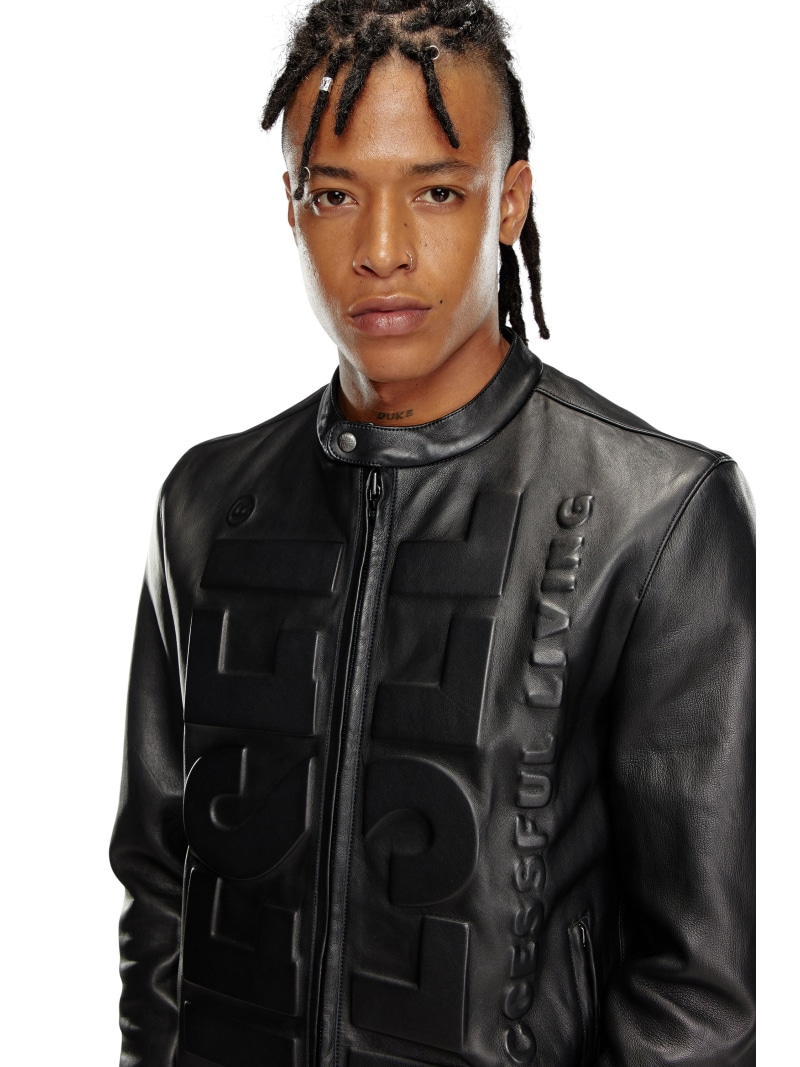 楽天市場】【SALE／52%OFF】DIESEL メンズ レザージャケット ロゴ