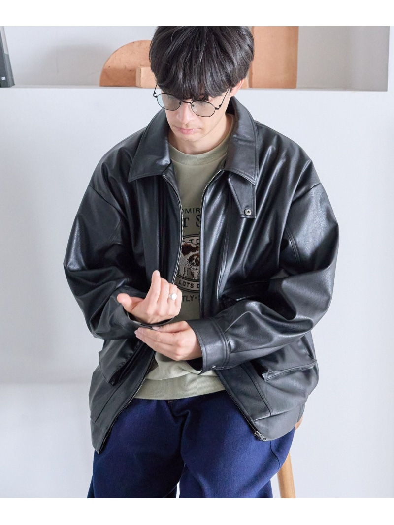 楽天市場】【SALE／22%OFF】LAKOLE PUレザージップブルゾン ラコレ