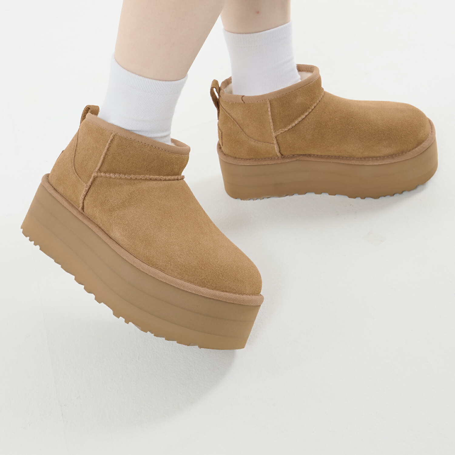 イ*ミ様 UGG ベージュ プラットフォーム ムートンブーツ 楽天市場