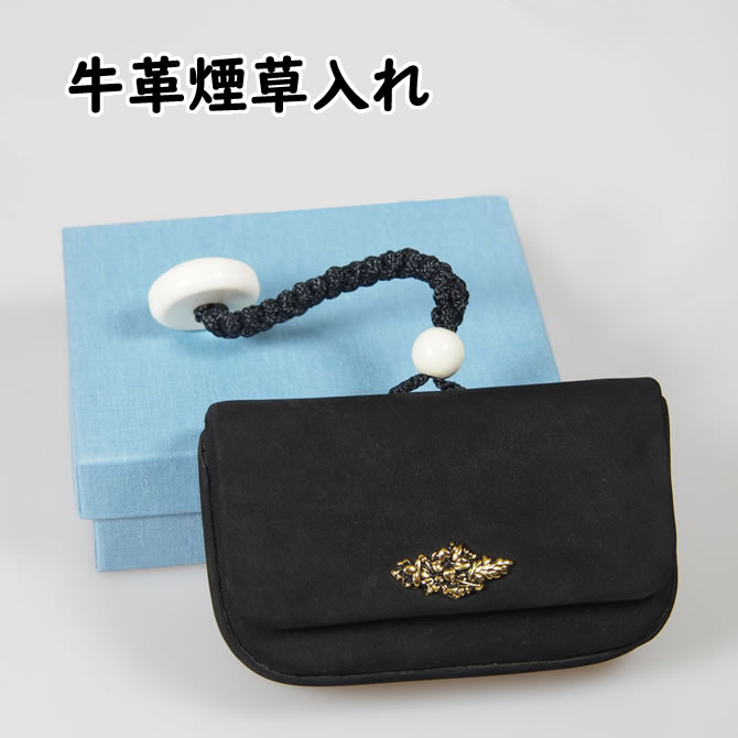 楽天市場】腰下げ牛革煙草入れケース 色：濃紺 [ お祭り用品 祭り 煙草