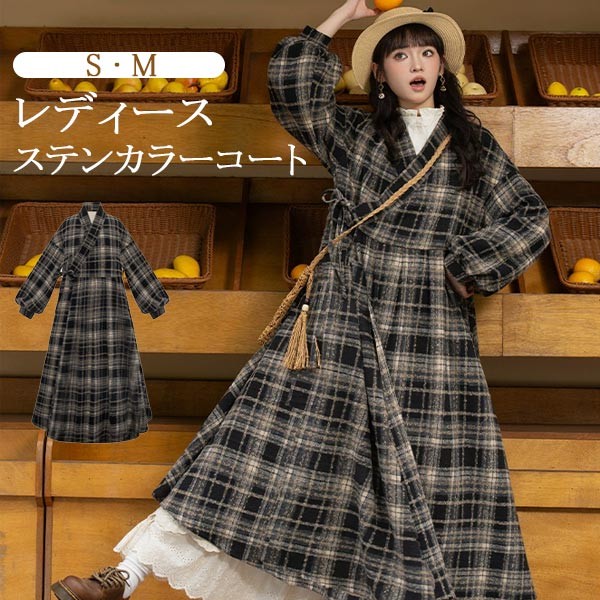 楽天市場】ステンカラーコート チェック柄 レディース ジャケット