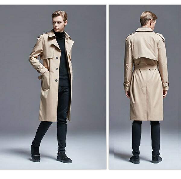 楽天市場】S~6XL トレンチコート メンズ 大きいサイズ ロング 男性用
