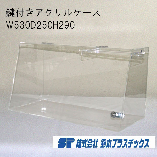 楽天市場】アクリル 鍵付き展示ケース 台座付き W530×D250×H290 3mm
