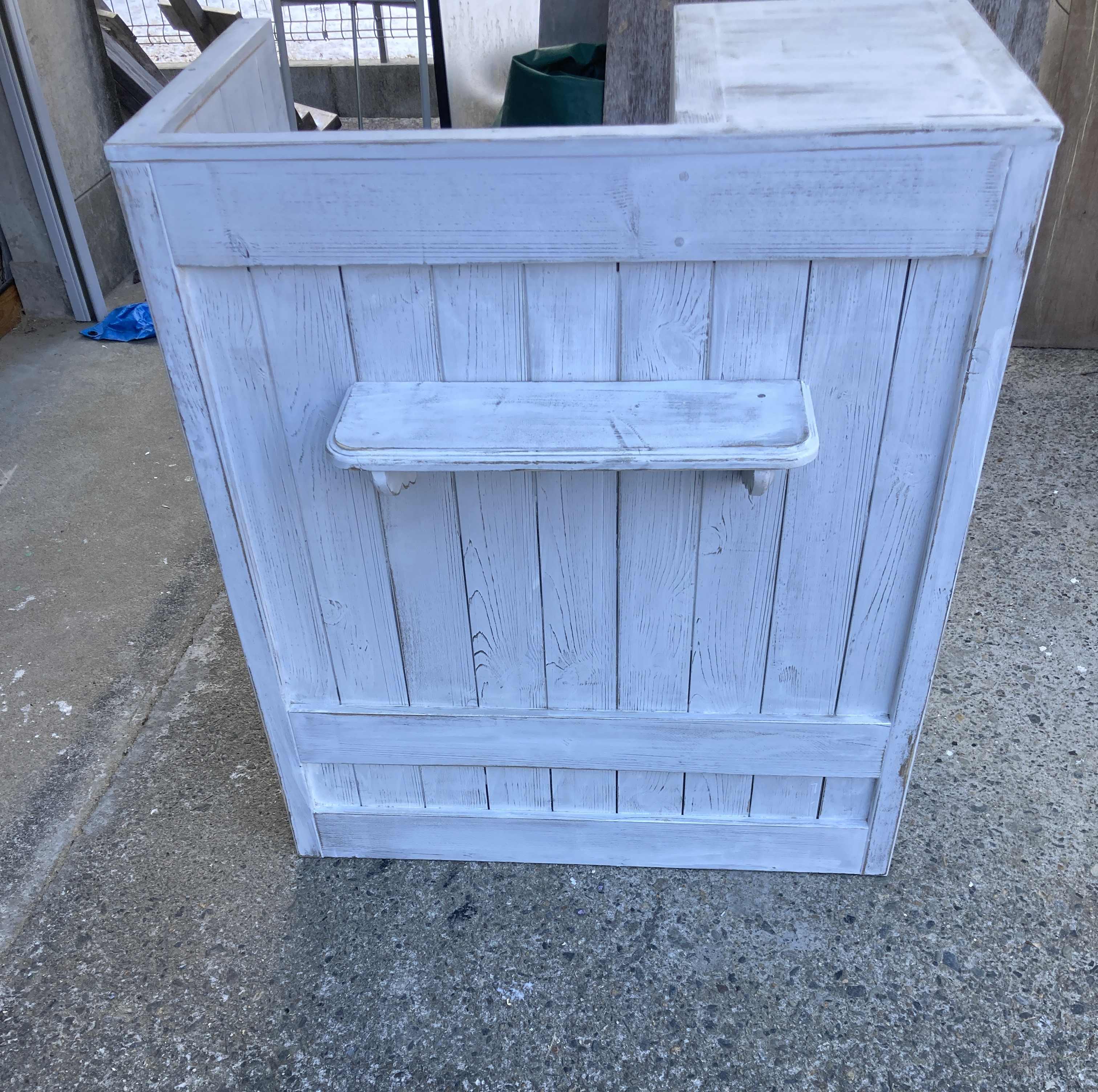 楽天市場】【レジ用凹みシェルフ付】ホワイトシャビー☆レジカウンター