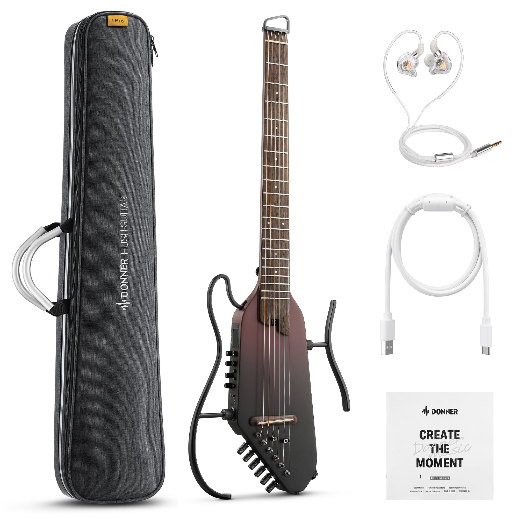 楽天市場】Donner HUSH-I Pro サイレントアコースティックギター