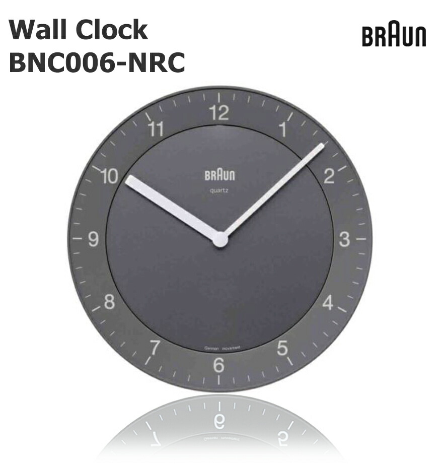 楽天市場】BRAUN Wall Clock BNC006-NRCブラック BRAUN ブラウン