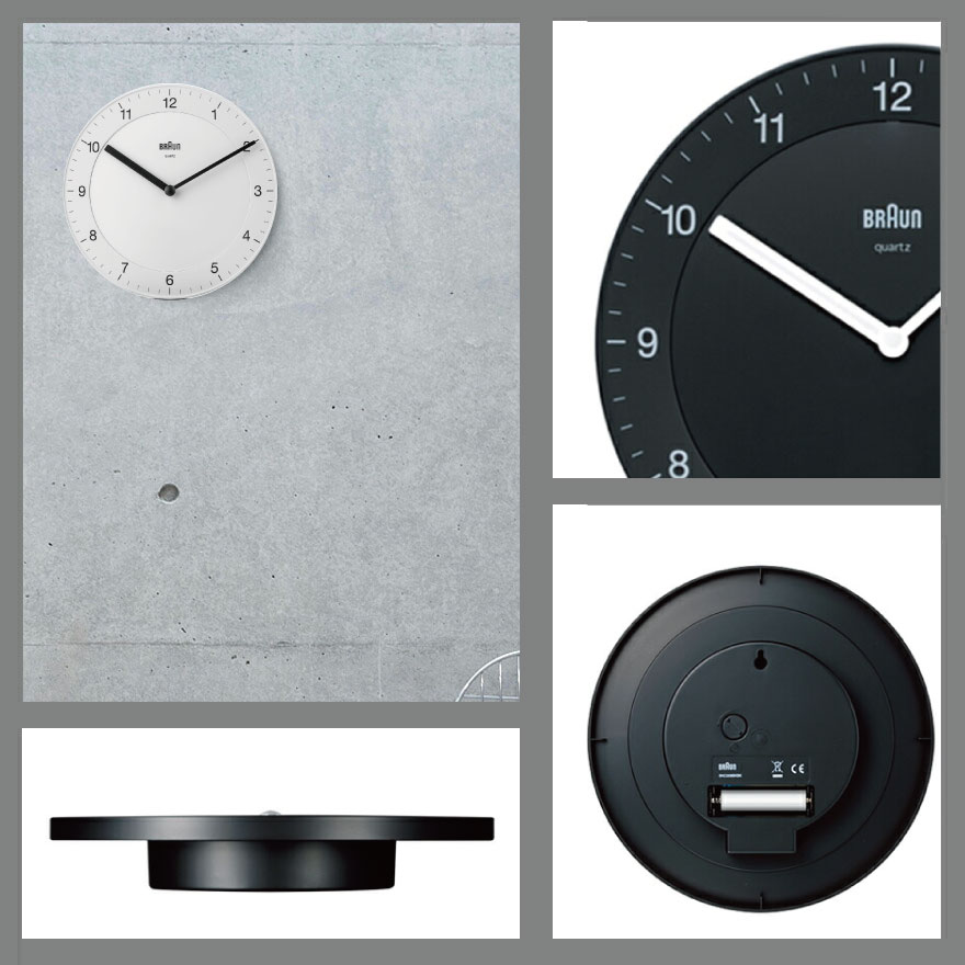 楽天市場】BRAUN Wall Clock BC06 ブラック ホワイト BRAUN ブラウン